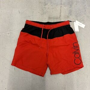 NWT Calvin Klein Swimwear Trunks - Red - Men's Size Large